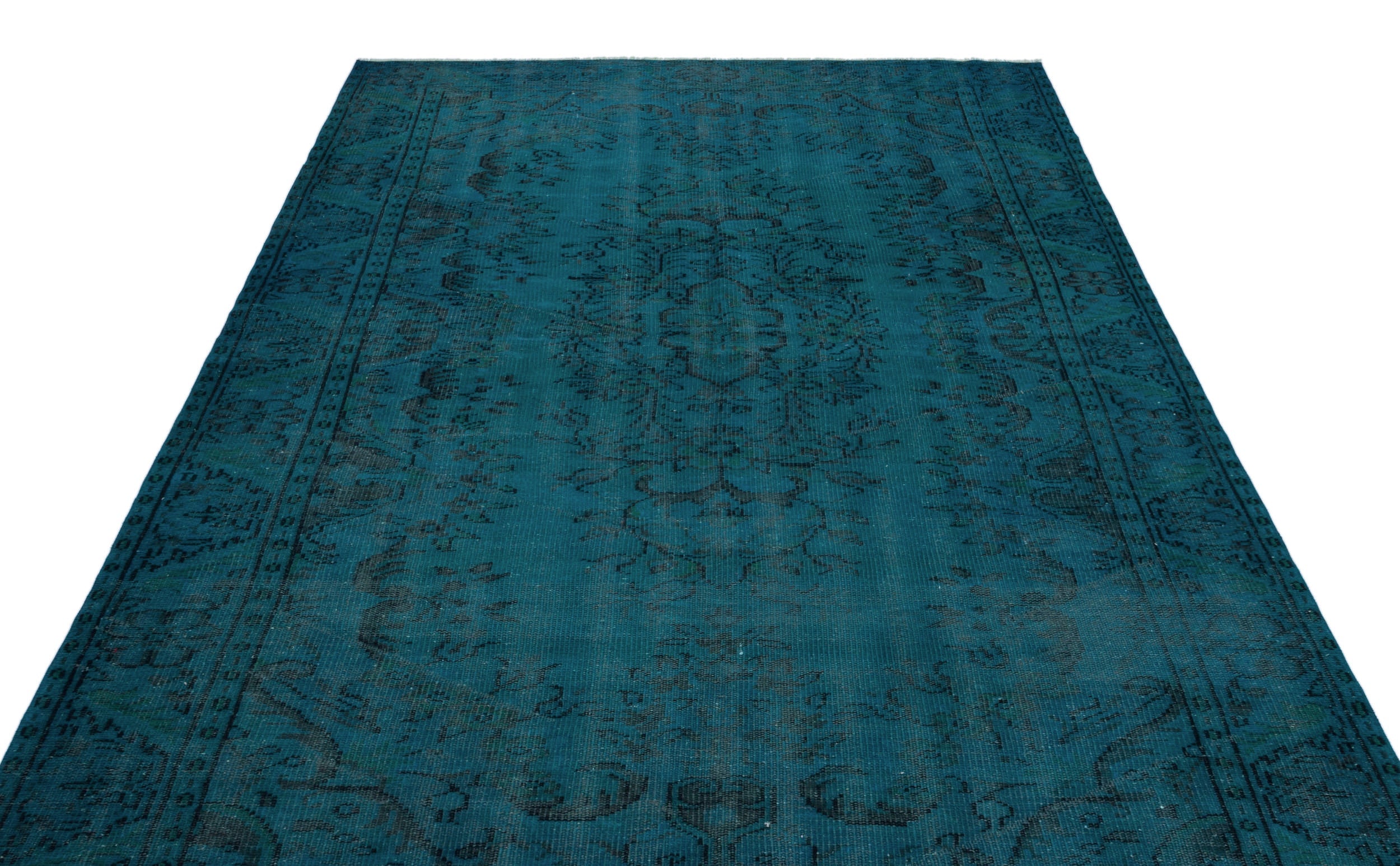 Atina Turquoise Vintage Wool Handmade Area Rug 6'0" x 9'3"