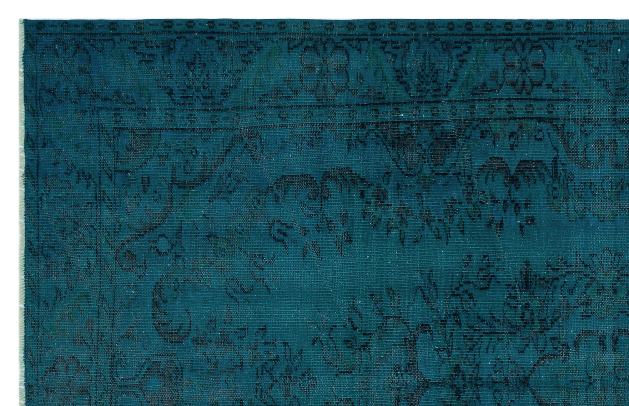 Atina Turquoise Vintage Wool Handmade Area Rug 6'0" x 9'3"