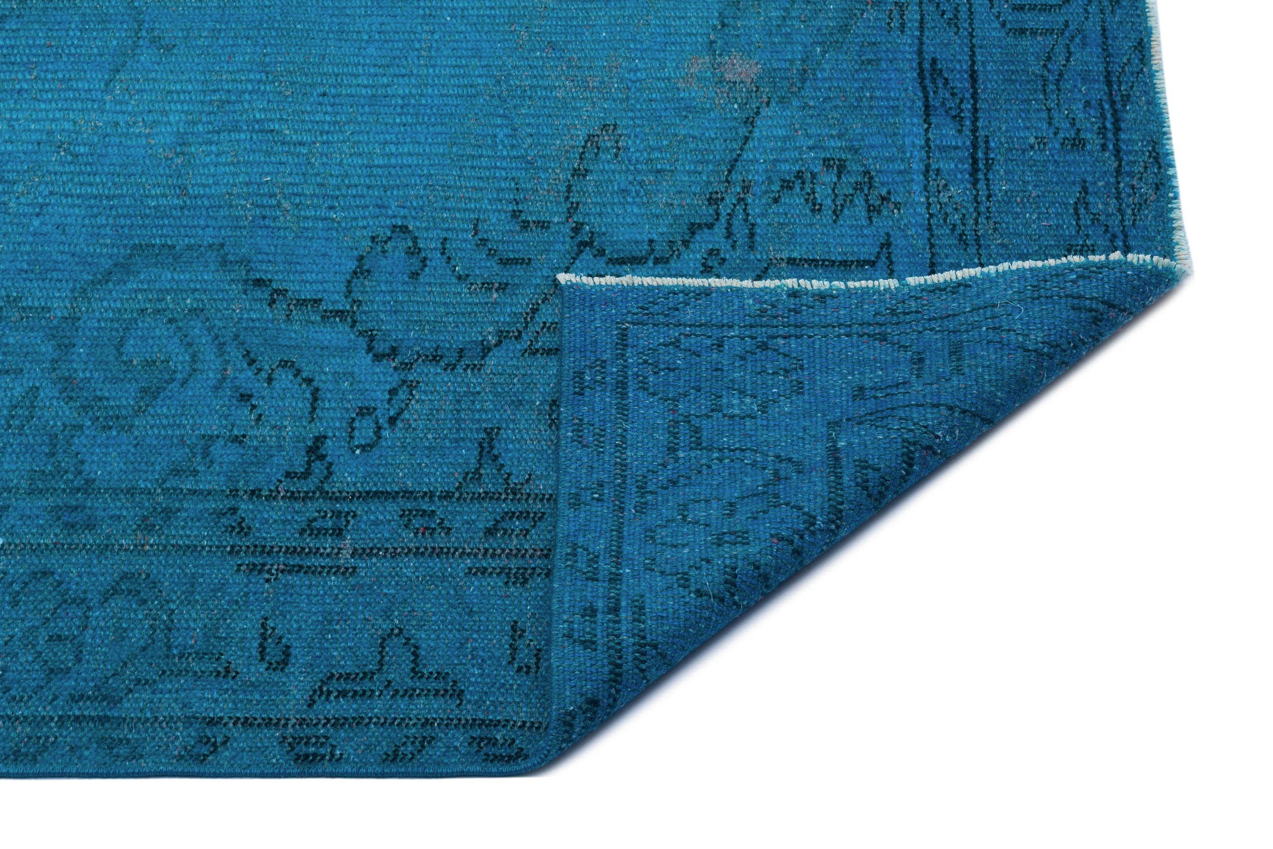 Atina Turquoise Vintage Wool Handmade Area Rug 5'8" x 8'11"