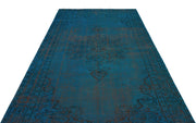 Atina Turquoise Vintage Wool Handmade Area Rug 6'4" x 10'2"