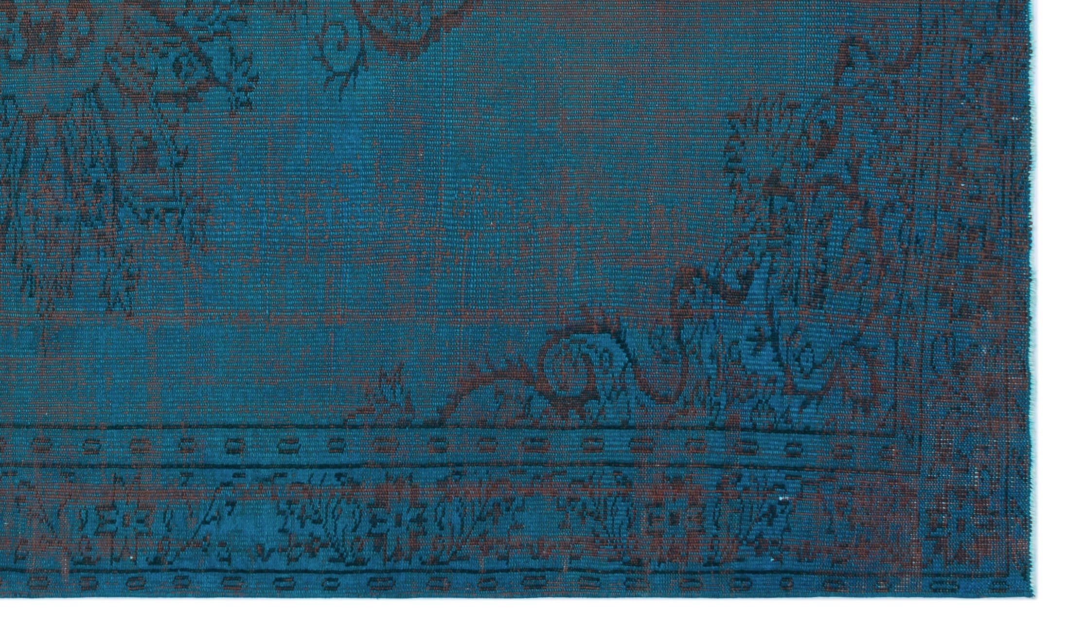 Atina Turquoise Vintage Wool Handmade Area Rug 6'4" x 10'2"