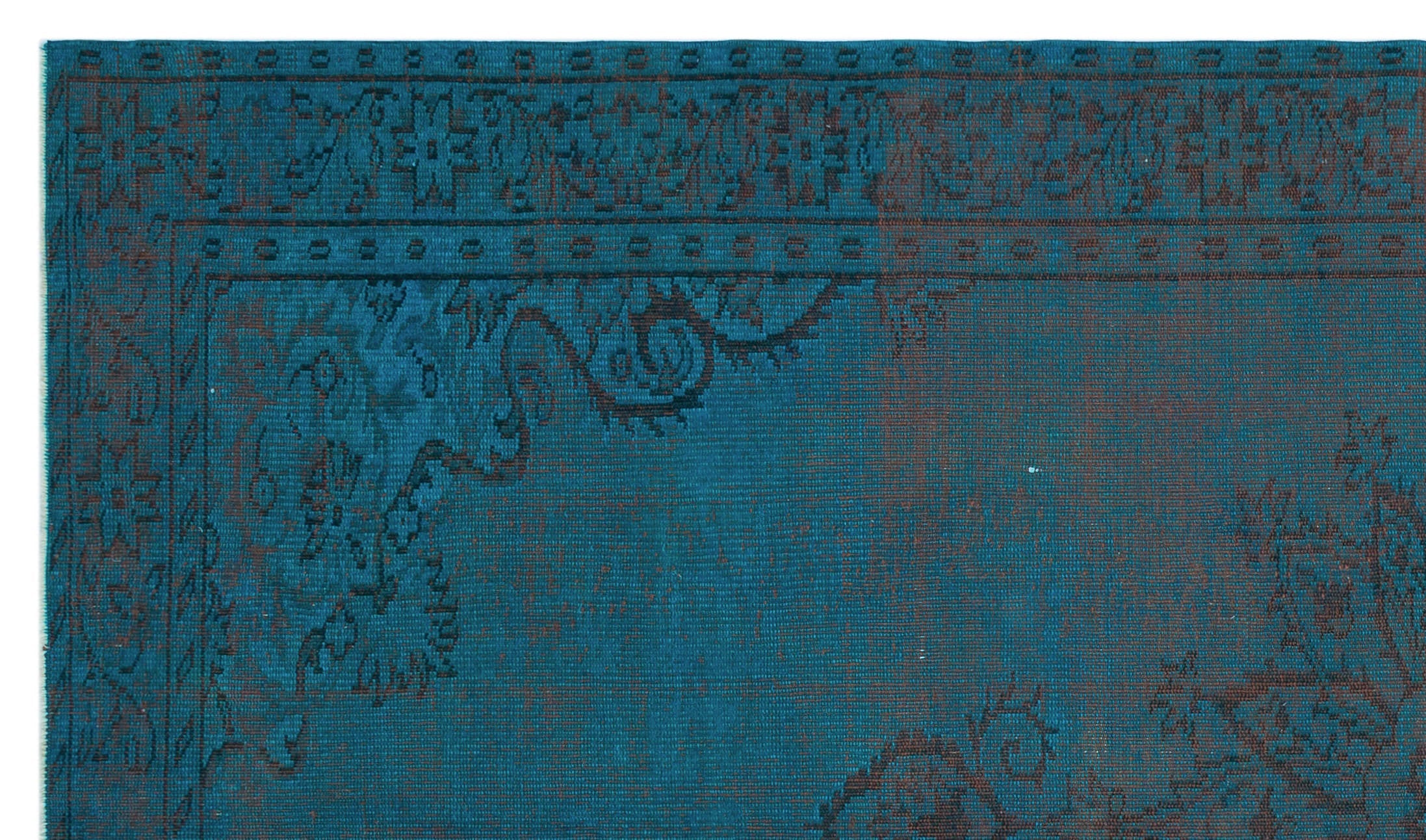 Atina Turquoise Vintage Wool Handmade Area Rug 6'4" x 10'2"