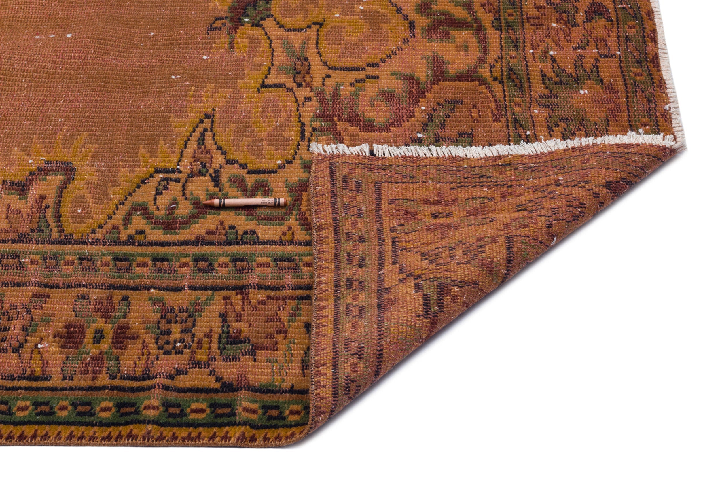 Atina Brown Vintage Wool Handmade Area Rug 6'2" x 8'11"