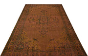 Atina Brown Vintage Wool Handmade Area Rug 6'2" x 8'11"