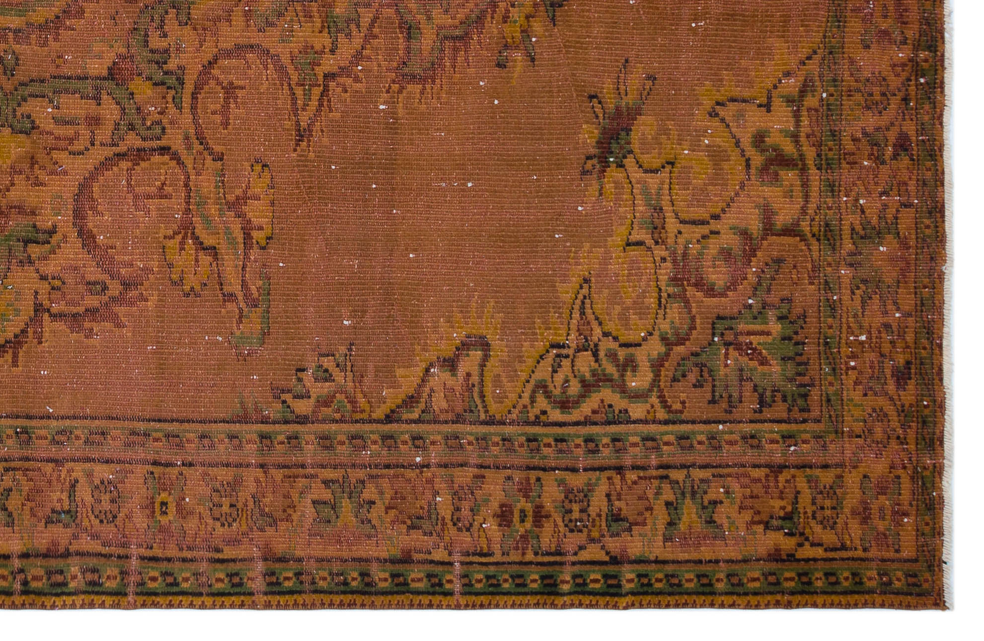 Atina Brown Vintage Wool Handmade Area Rug 6'2" x 8'11"