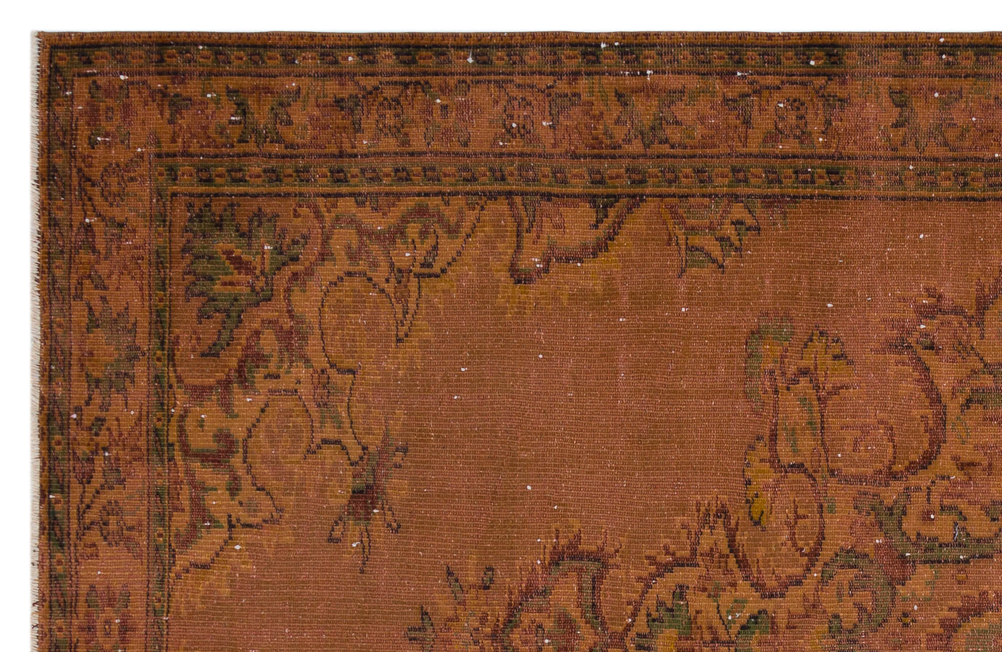 Atina Brown Vintage Wool Handmade Area Rug 6'2" x 8'11"