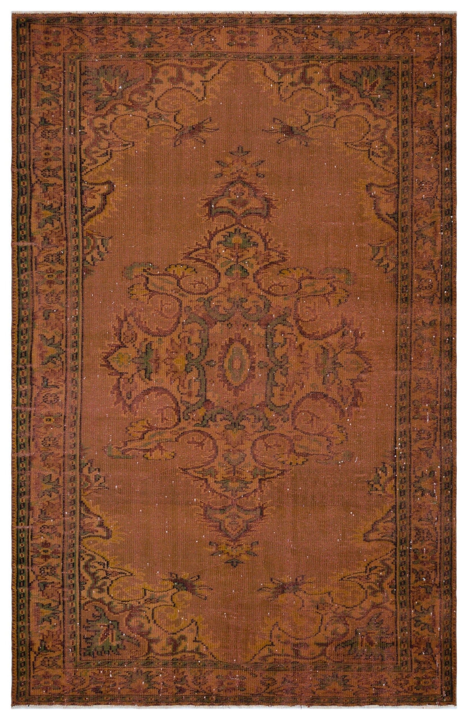 Atina Brown Vintage Wool Handmade Area Rug 6'2" x 8'11"