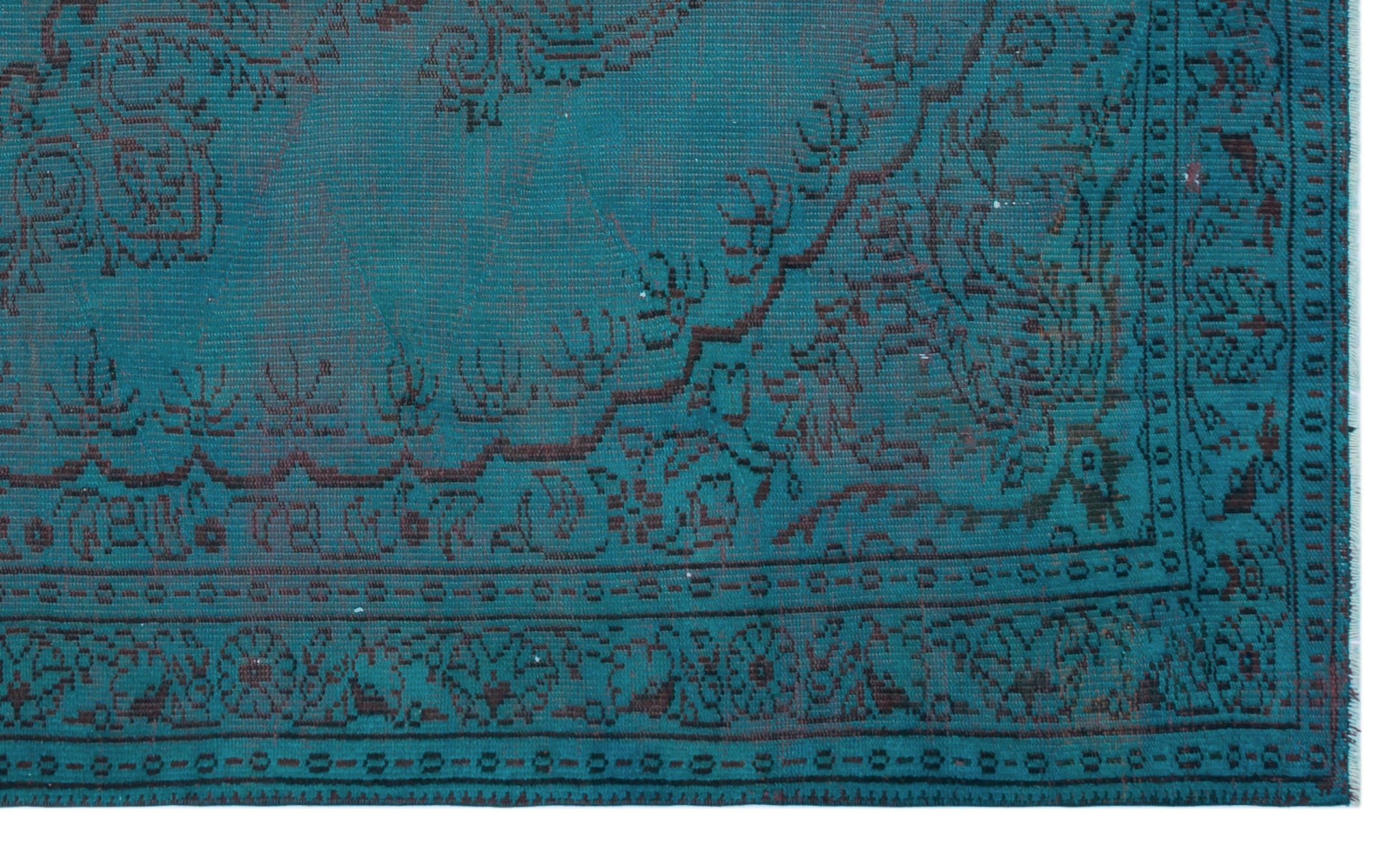 Atina Turquoise Vintage Wool Handmade Area Rug 6'2" x 10'0"