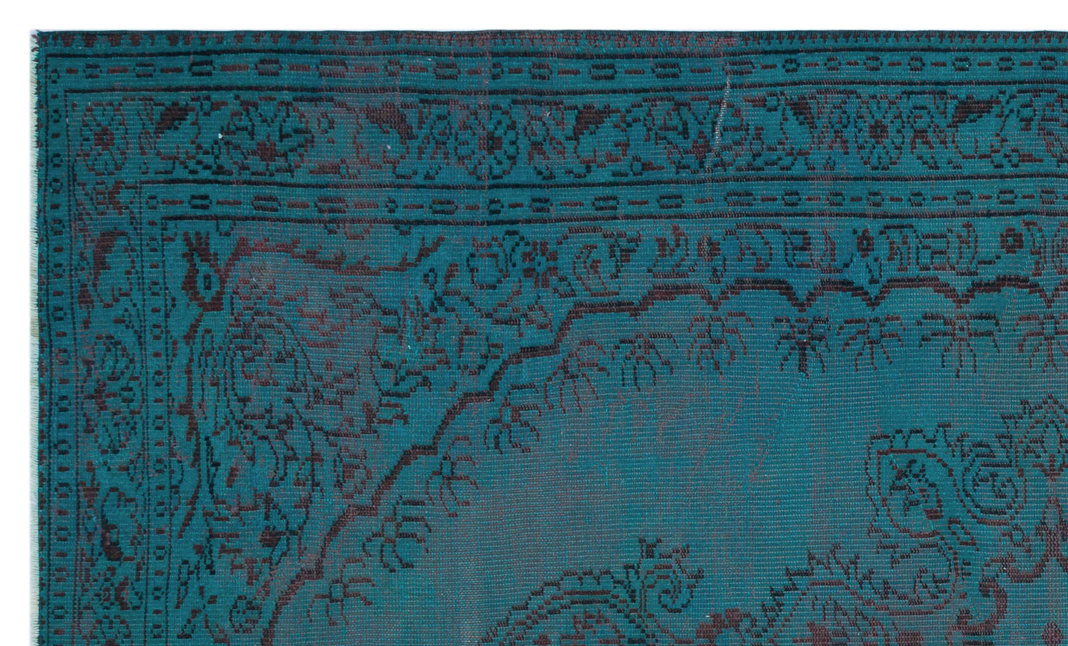 Atina Turquoise Vintage Wool Handmade Area Rug 6'2" x 10'0"