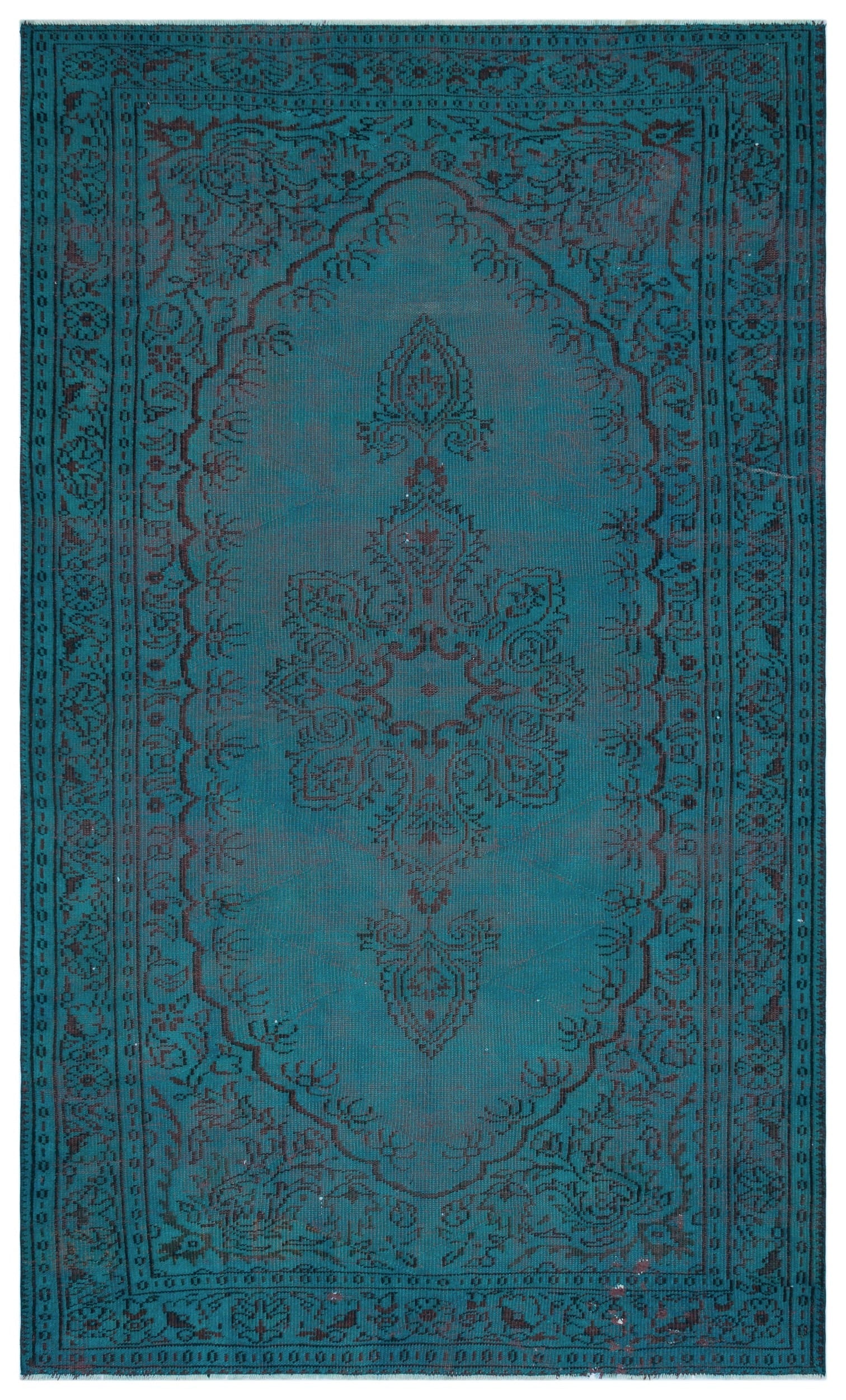 Atina Turquoise Vintage Wool Handmade Area Rug 6'2" x 10'0"