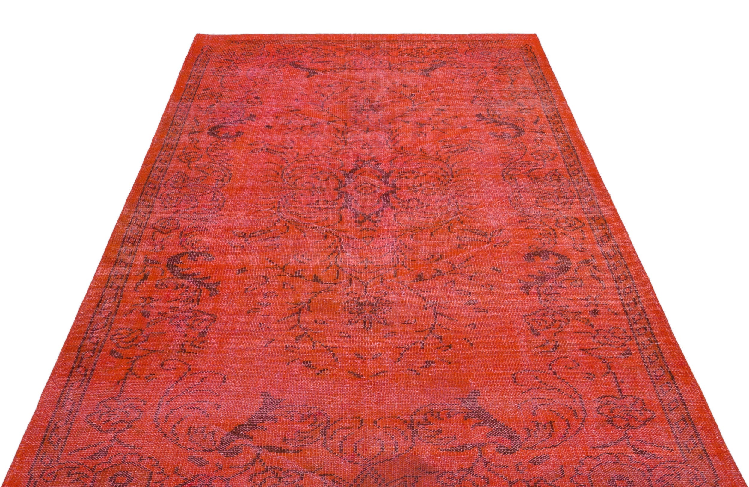 Atina Red Vintage Wool Handmade Area Rug 5'7" x 9'4"