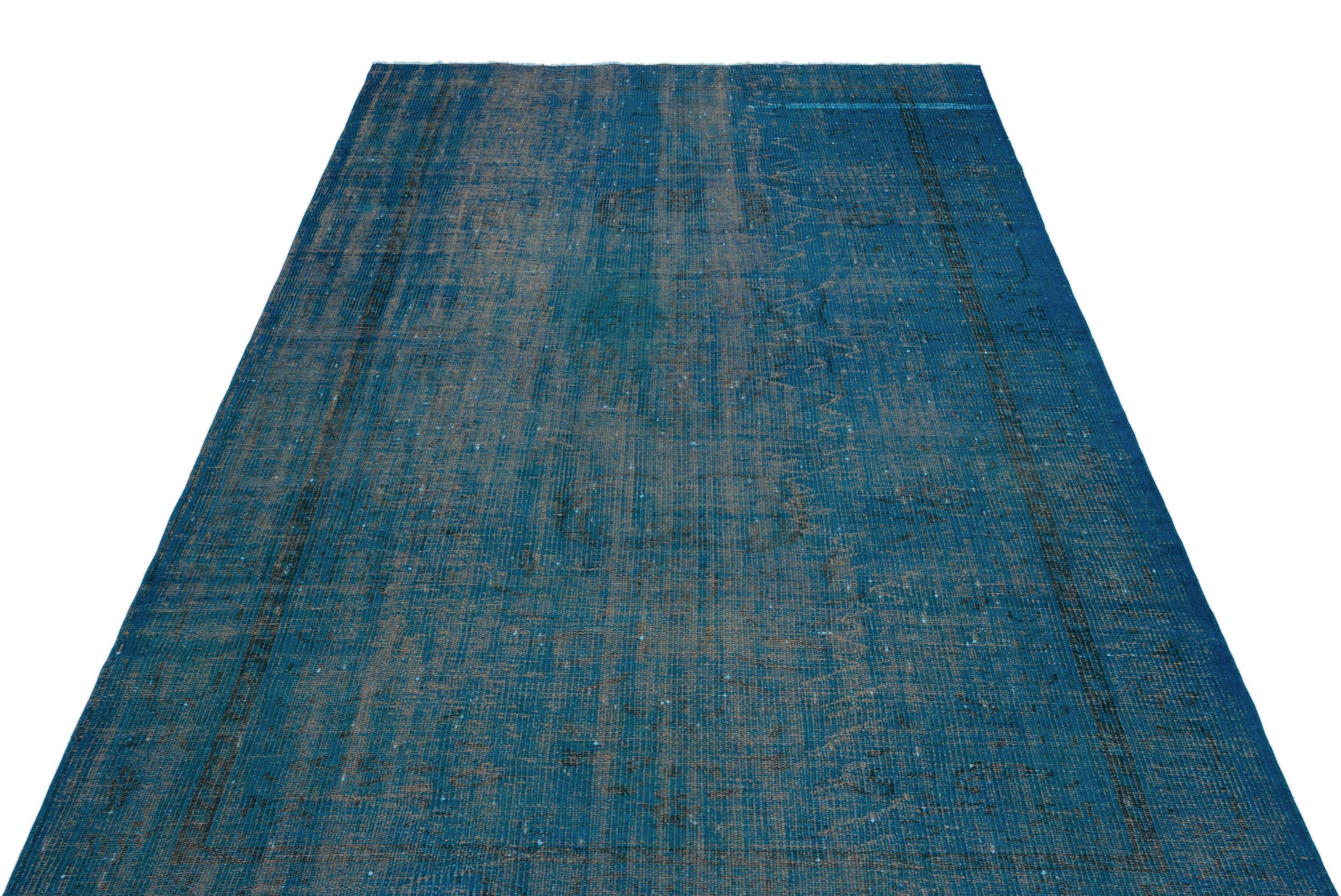 Atina Turquoise Vintage Wool Handmade Area Rug 5'3" x 8'10"