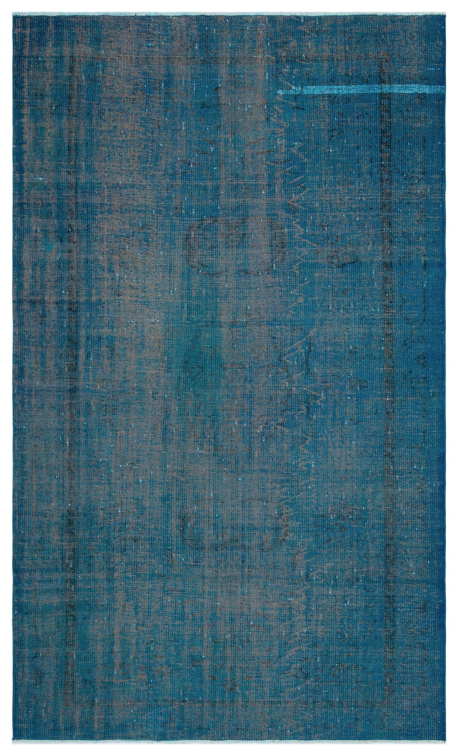 Atina Turquoise Vintage Wool Handmade Area Rug 5'3" x 8'10"