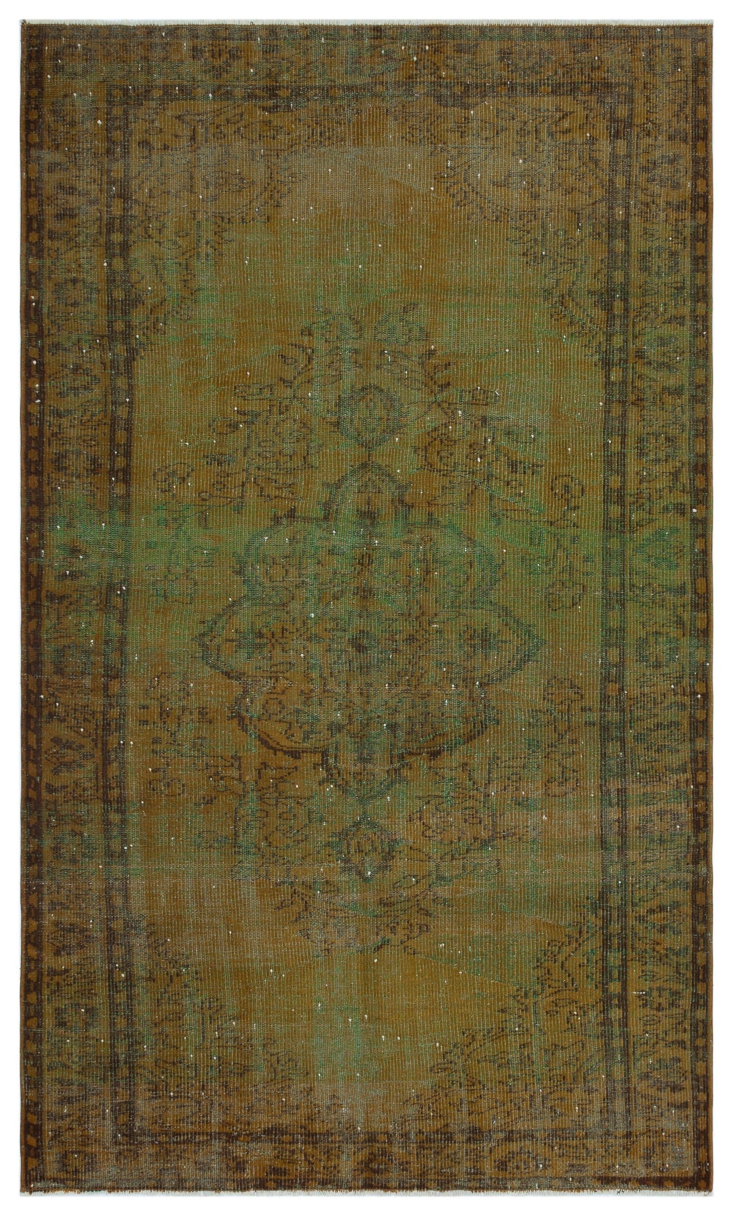 Atina Brown Vintage Wool Handmade Area Rug 5'4" x 8'9"