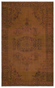 Atina Brown Vintage Wool Handmade Area Rug 5'8" x 8'9"