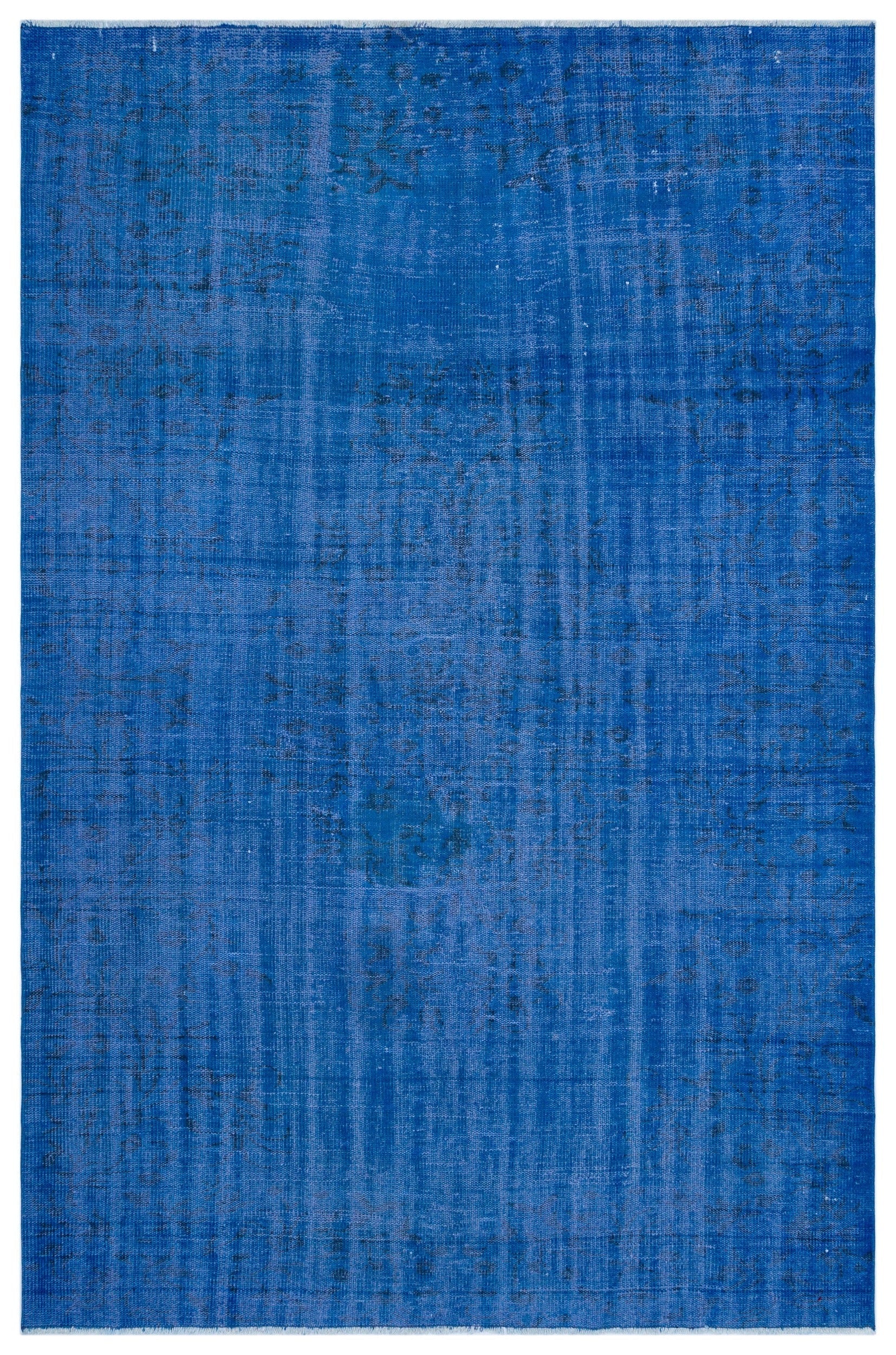 Atina Blue Vintage Wool Handmade Area Rug 6'4" x 9'6"