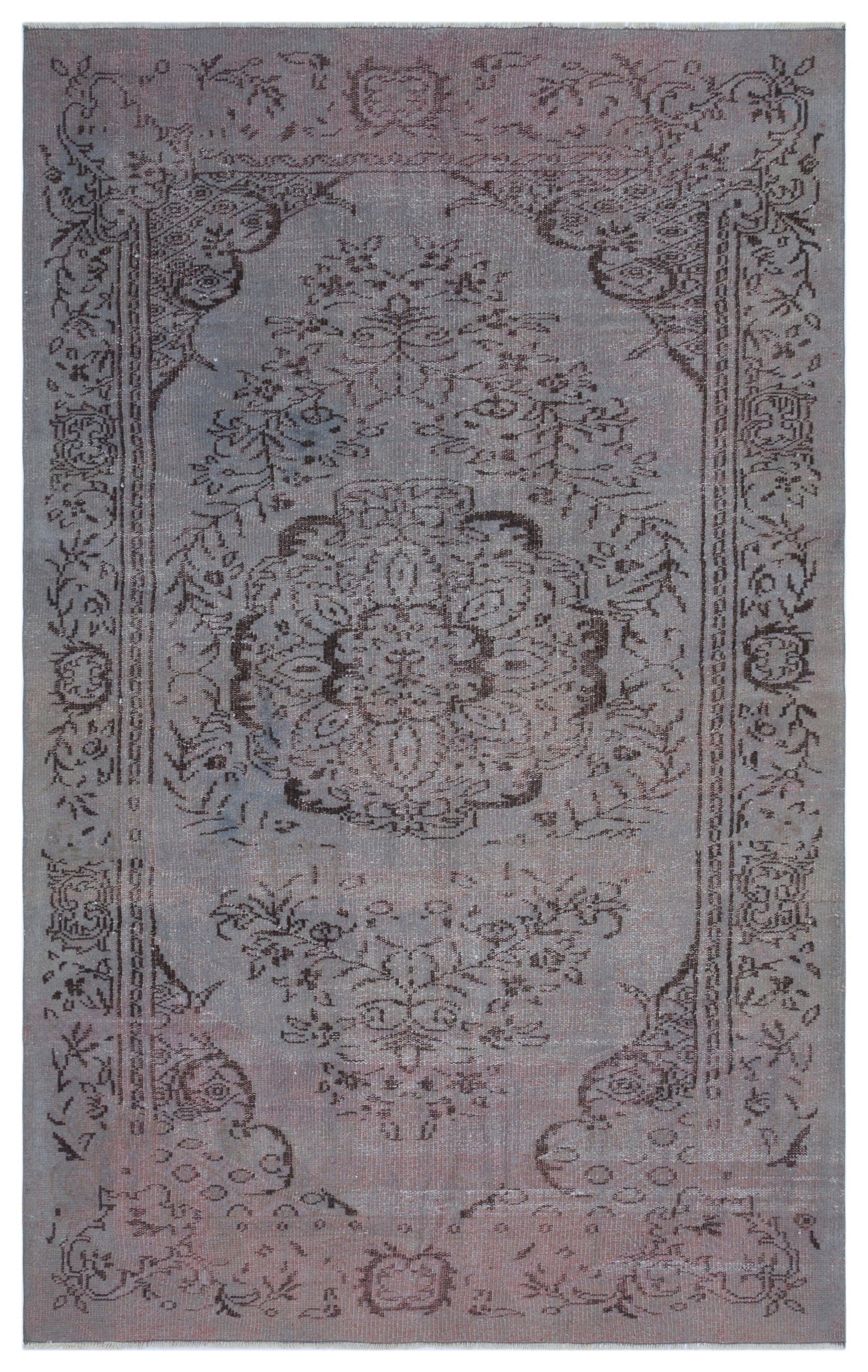 Atina Grey Vintage Wool Handmade Area Rug 5'8" x 8'1"