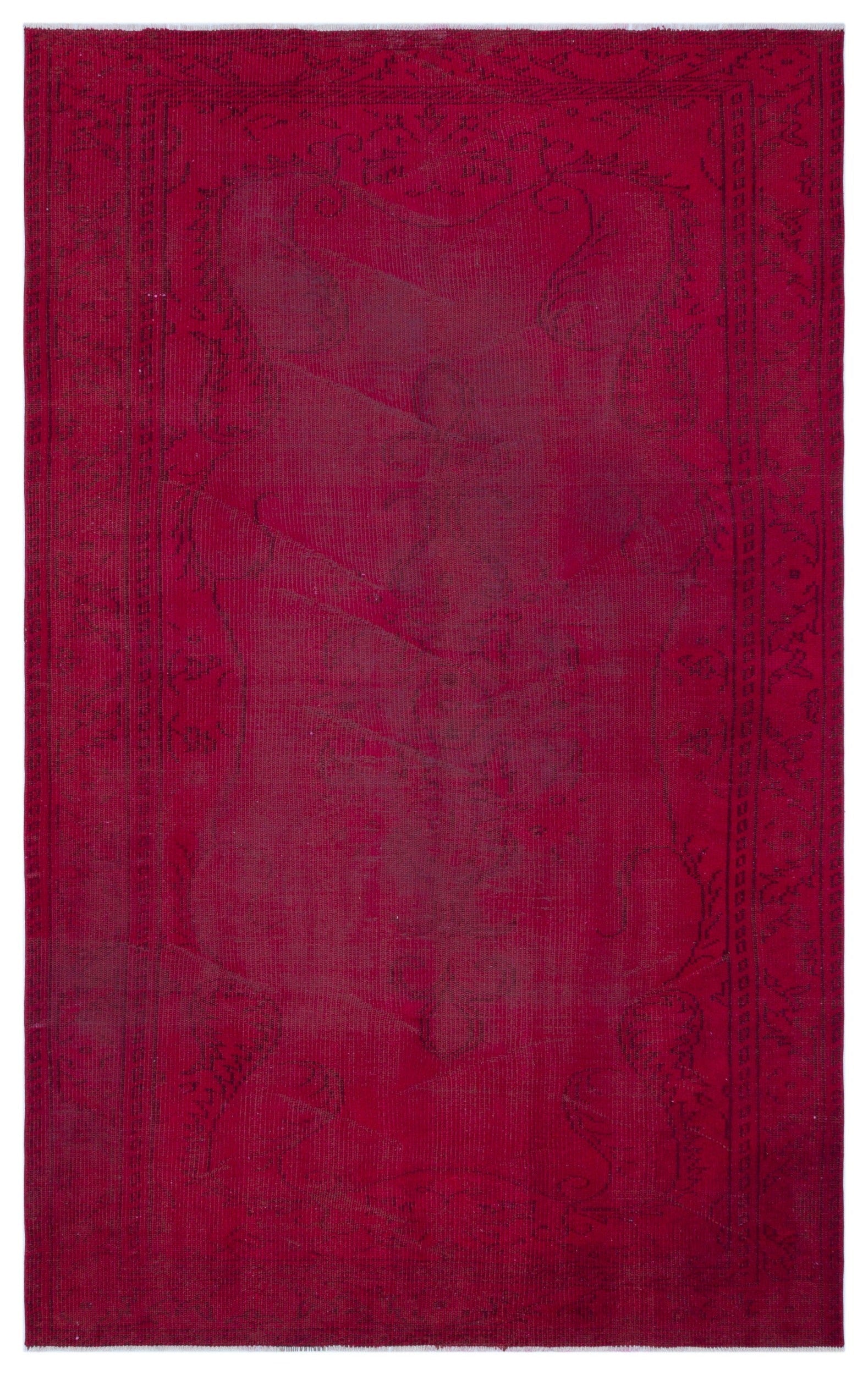 Atina Red Vintage Wool Handmade Area Rug 4'11" x 8'9"