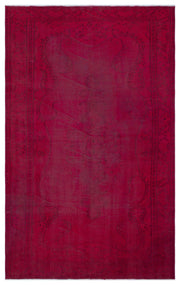 Atina Red Vintage Wool Handmade Area Rug 4'11" x 8'9"