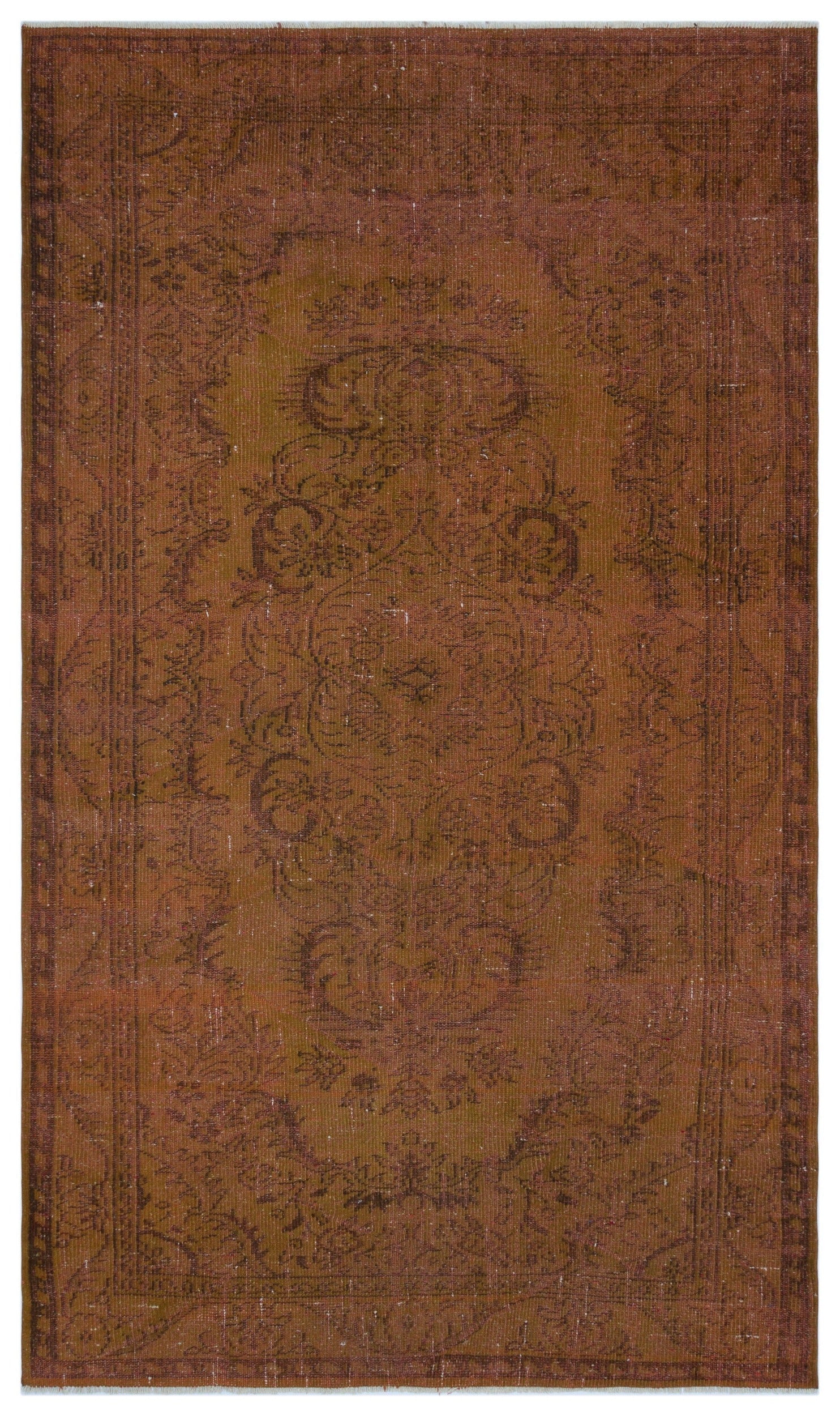 Atina Brown Vintage Wool Handmade Area Rug 5'6" x 9'5"