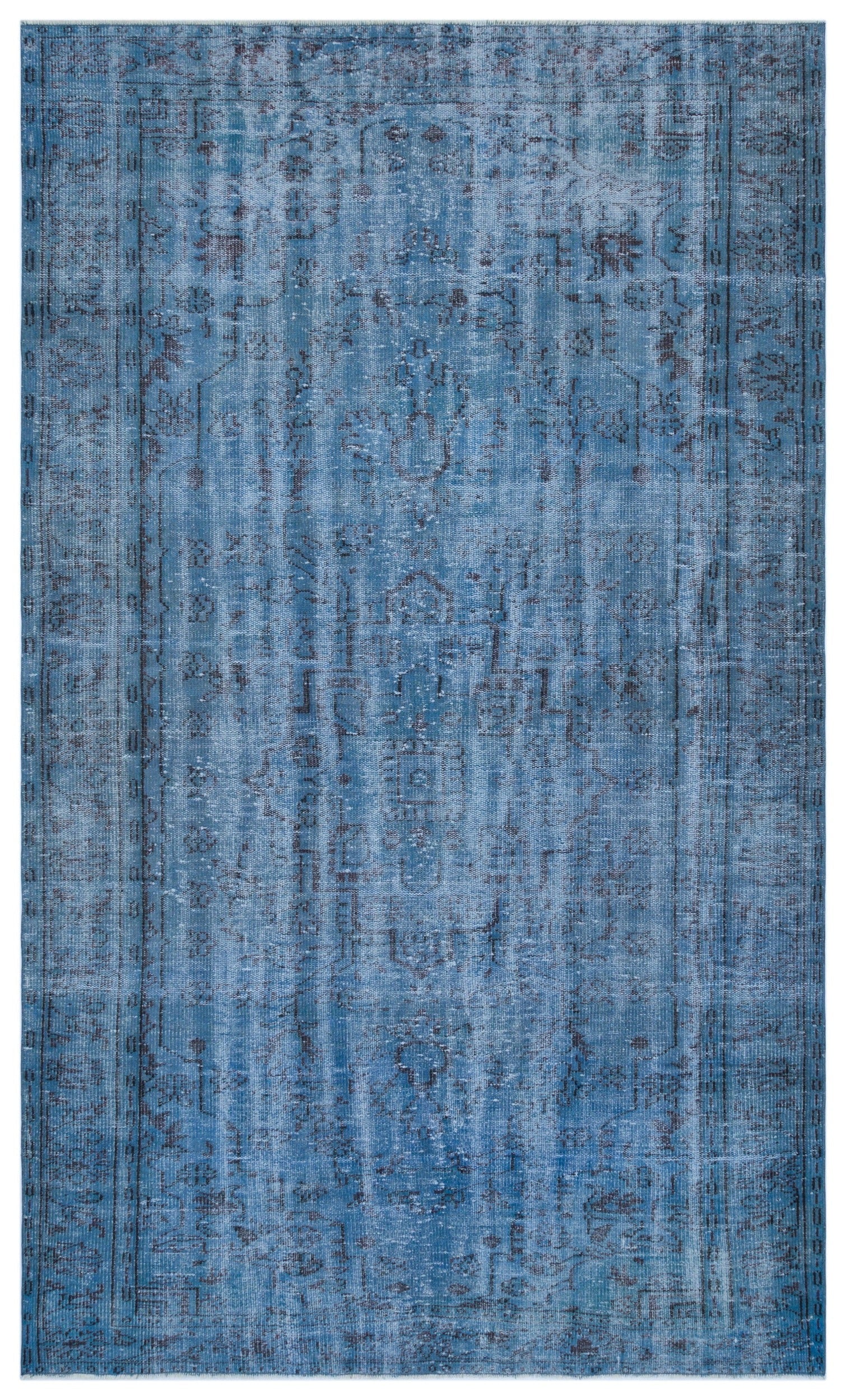 Atina Blue Vintage Wool Handmade Area Rug 6'0" x 9'8"