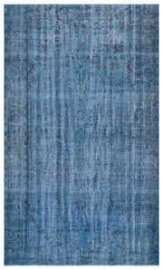Atina Blue Vintage Wool Handmade Area Rug 6'0" x 9'8"