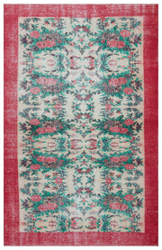 Atina Cream Vintage Wool Handmade Area Rug 5'9" x 9'1"