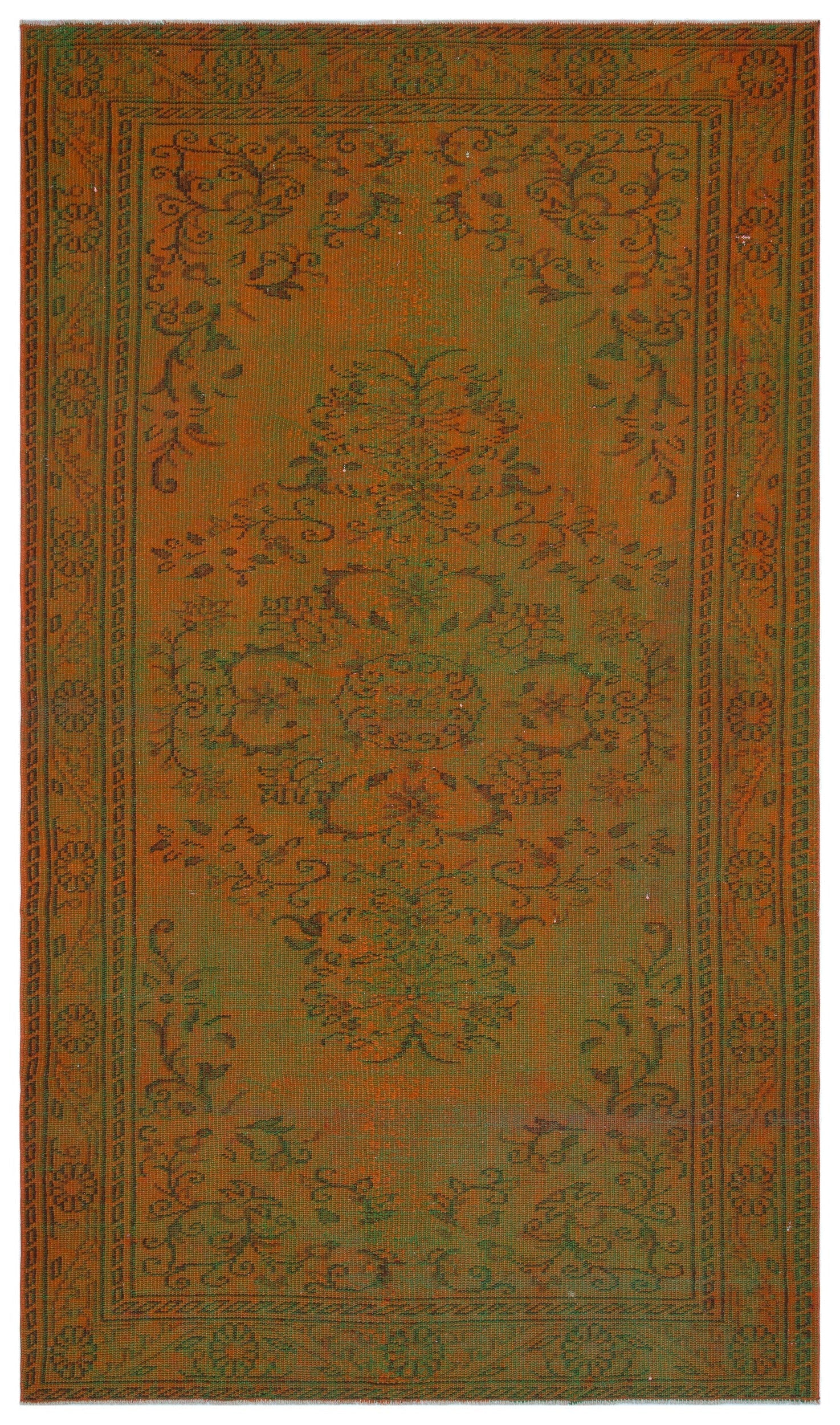 Atina Brown Vintage Wool Handmade Area Rug 5'4" x 9'2"