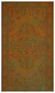 Atina Brown Vintage Wool Handmade Area Rug 5'4" x 9'2"