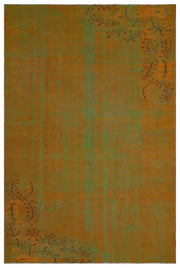 Atina Orange Vintage Wool Handmade Area Rug 5'9" x 8'8"