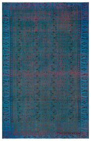 Atina Blue Vintage Wool Handmade Area Rug 5'7" x 8'6"