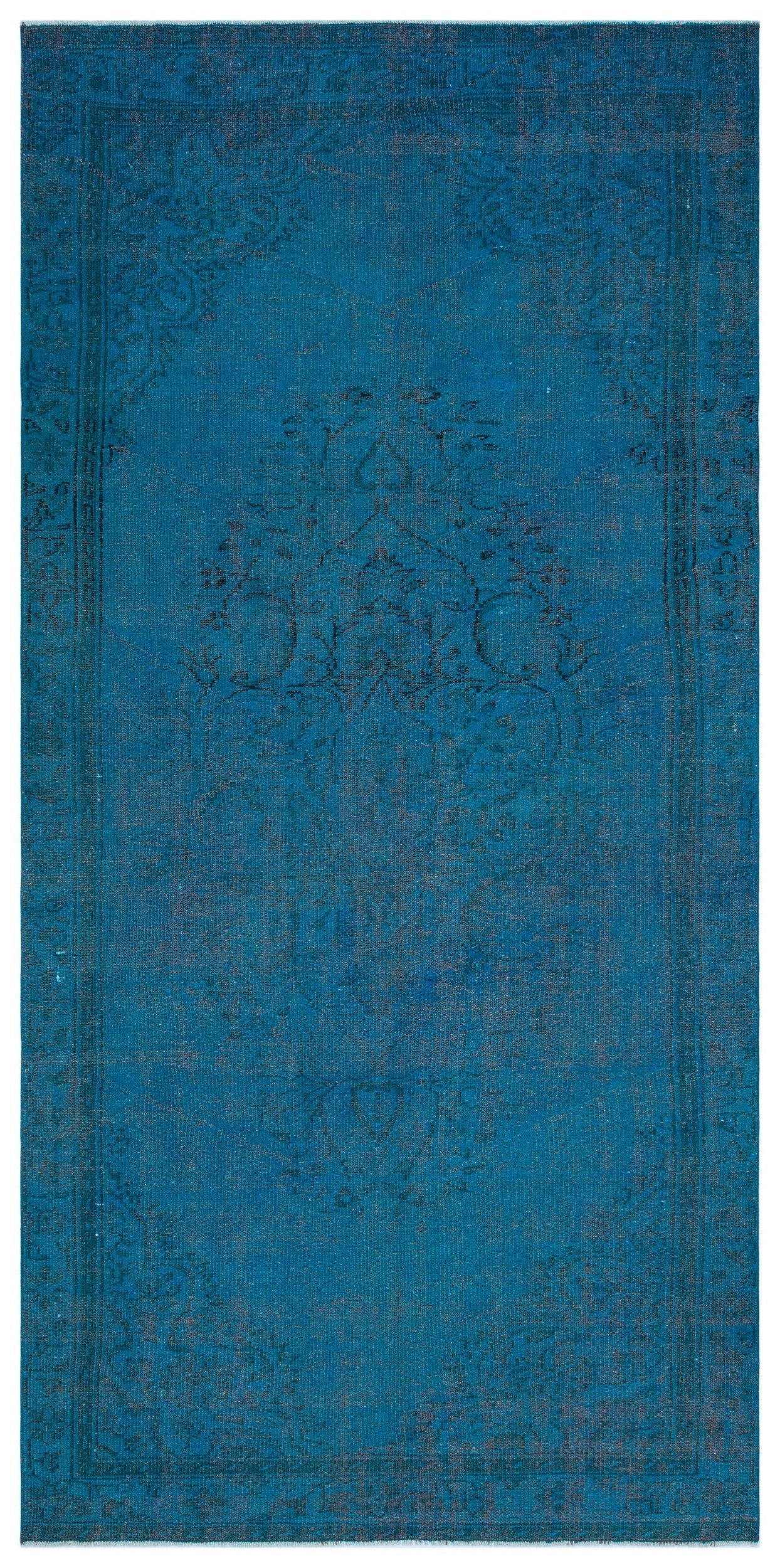 Atina Turquoise Vintage Wool Handmade Area Rug 5'3" x 8'11"