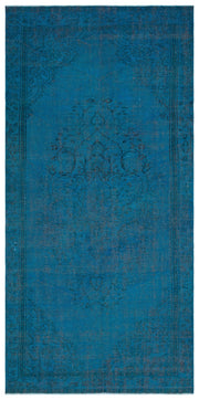 Atina Turquoise Vintage Wool Handmade Area Rug 5'3" x 8'11"