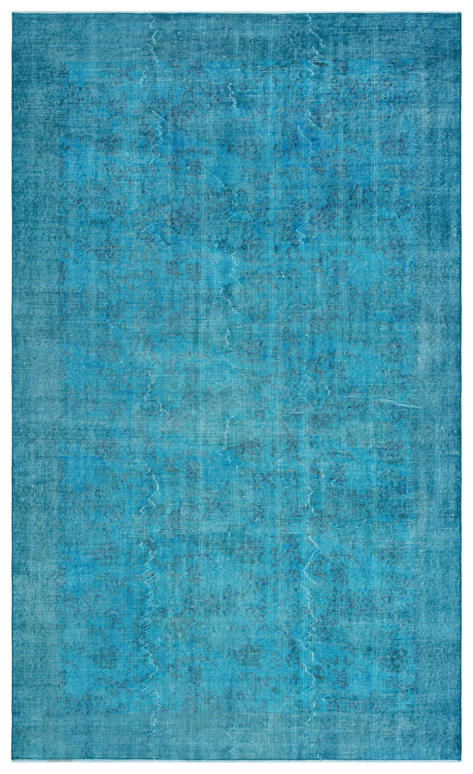 Atina Turquoise Vintage Wool Handmade Area Rug 5'7" x 8'3"