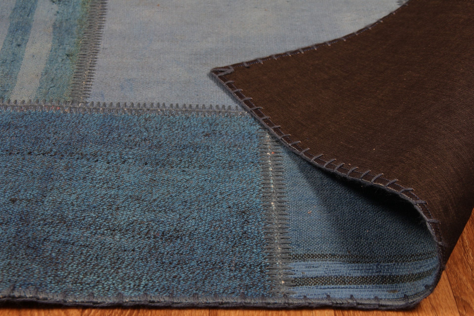 Navy Patchwork Rug | Durable Hallway Carpet & Soft Washable Handmade Cotton Rug