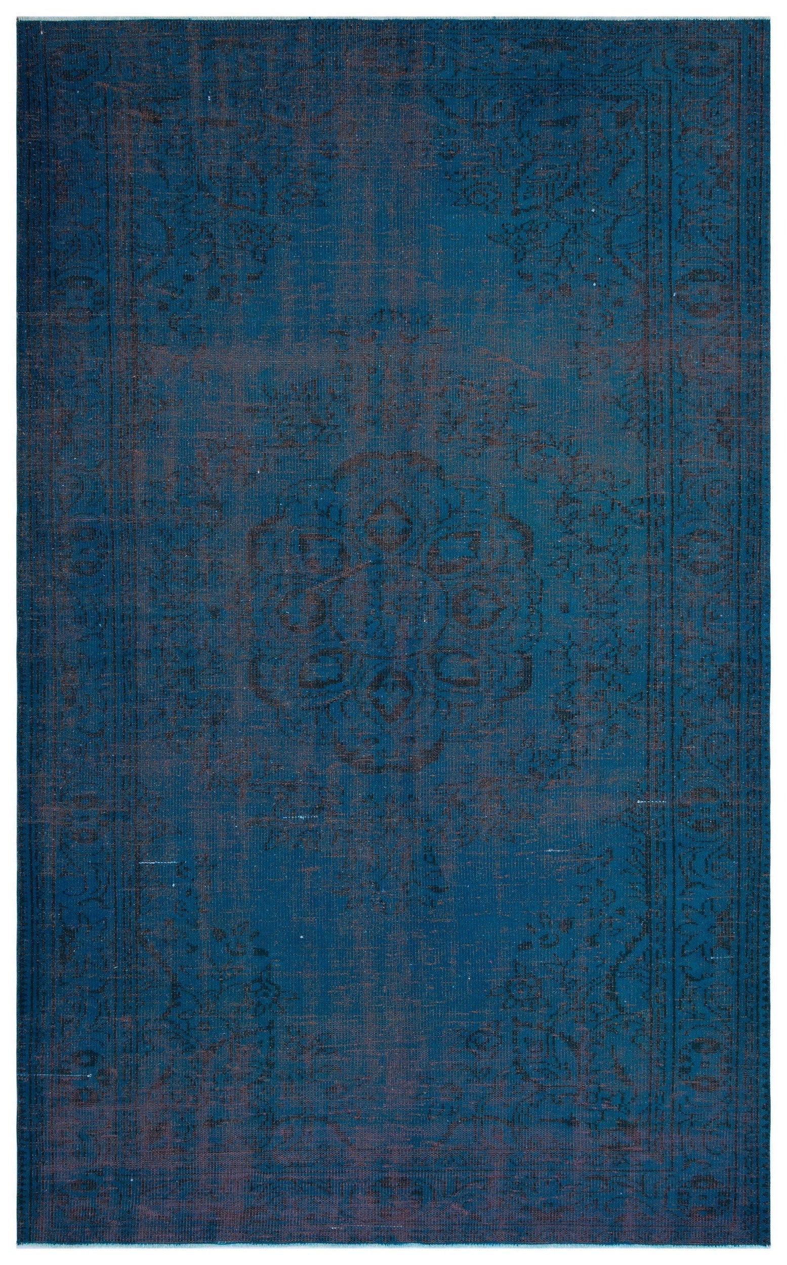Atina Turquoise Vintage Wool Handmade Area Rug 6'0" x 9'10"