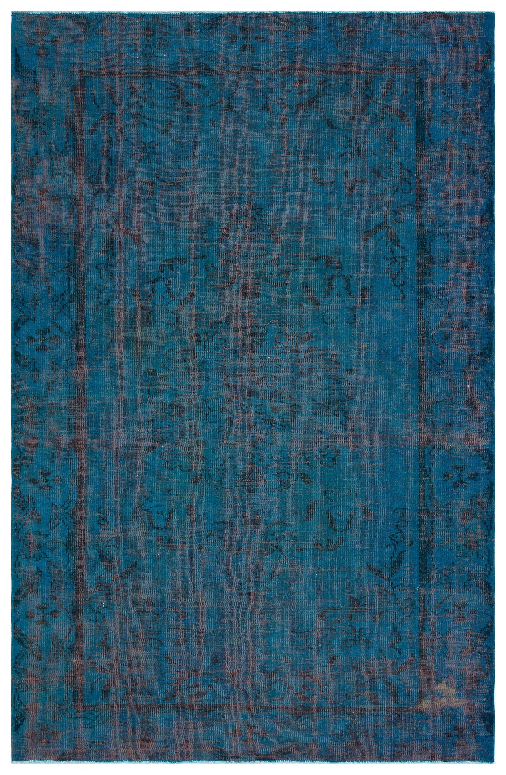 Atina Turquoise Vintage Wool Handmade Area Rug 5'8" x 8'9"