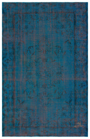 Atina Turquoise Vintage Wool Handmade Area Rug 5'8" x 8'9"