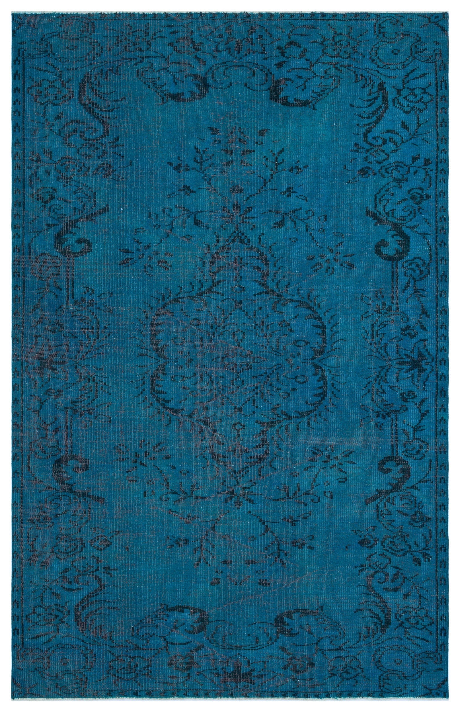 Atina Turquoise Vintage Wool Handmade Area Rug 5'1" x 8'0"