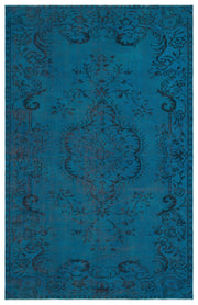 Atina Turquoise Vintage Wool Handmade Area Rug 5'1" x 8'0"