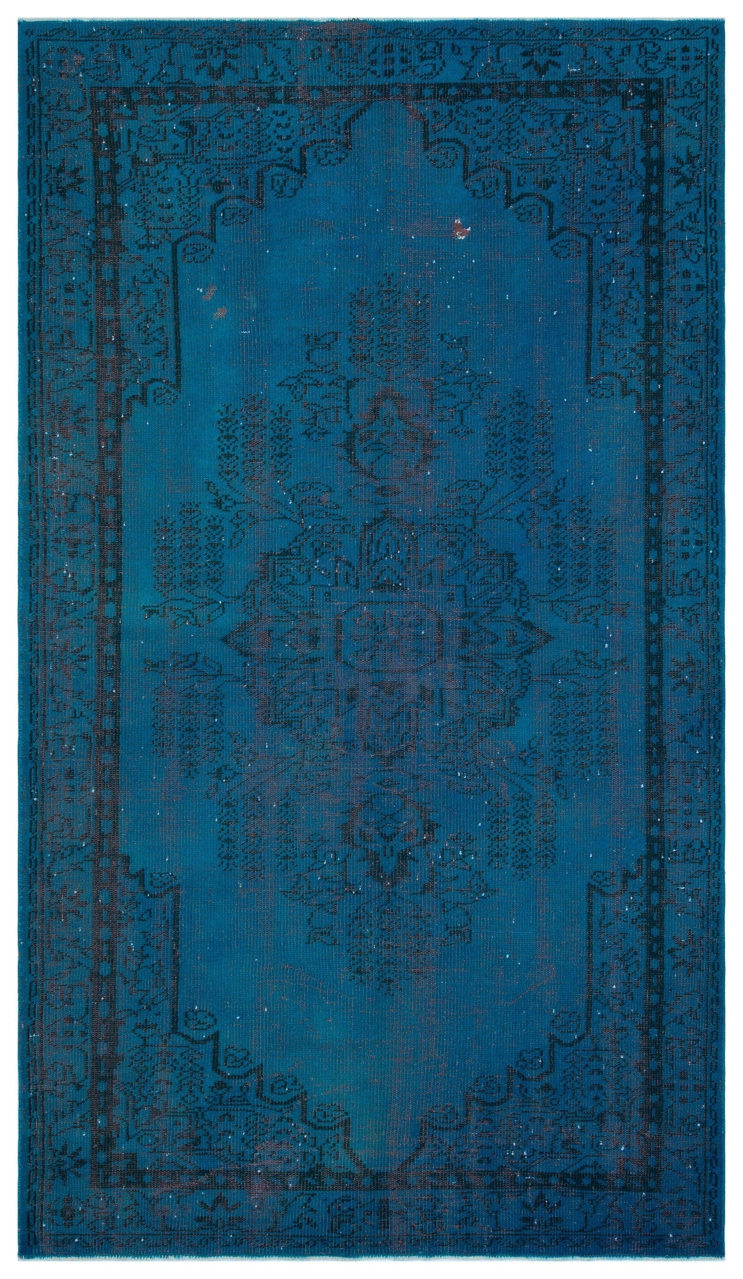 Atina Turquoise Vintage Wool Handmade Area Rug 5'3" x 9'1"