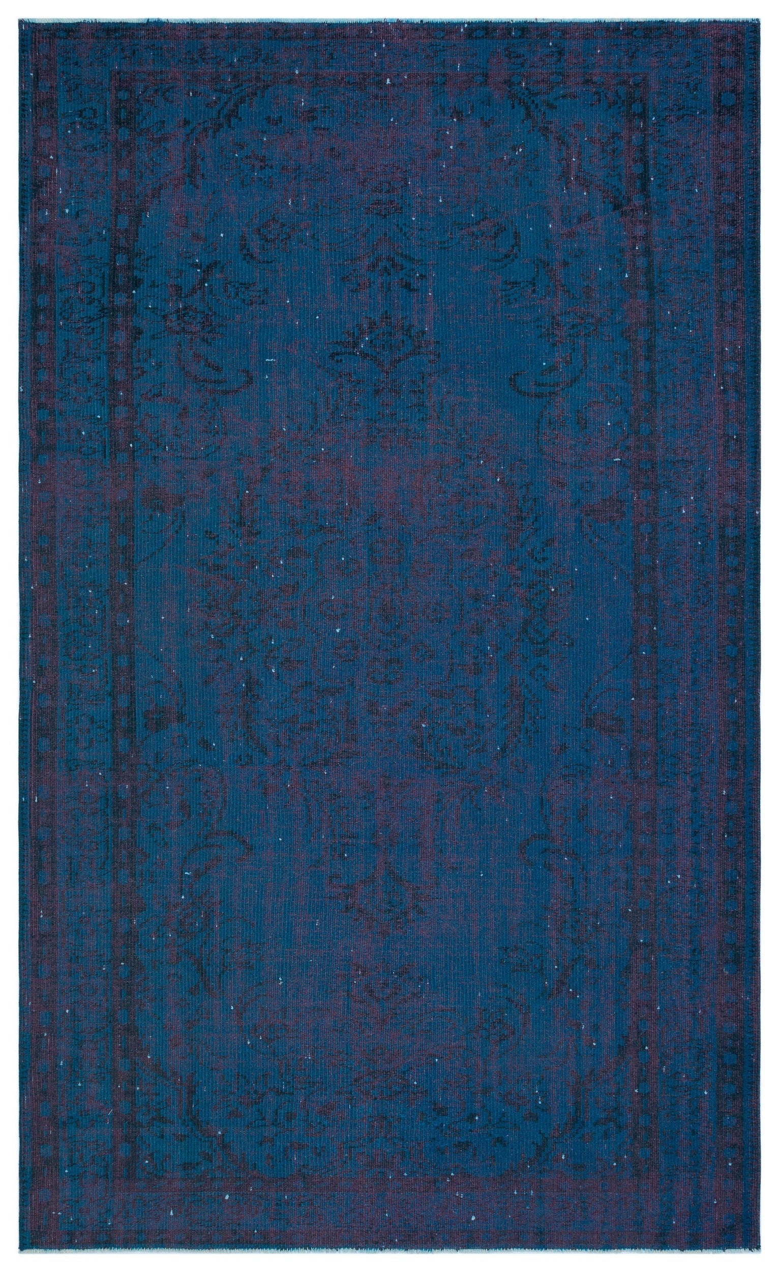 Atina Blue Vintage Wool Handmade Area Rug 5'4" x 8'7"