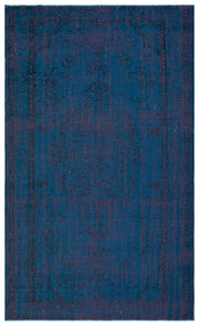 Atina Blue Vintage Wool Handmade Area Rug 5'4" x 8'7"
