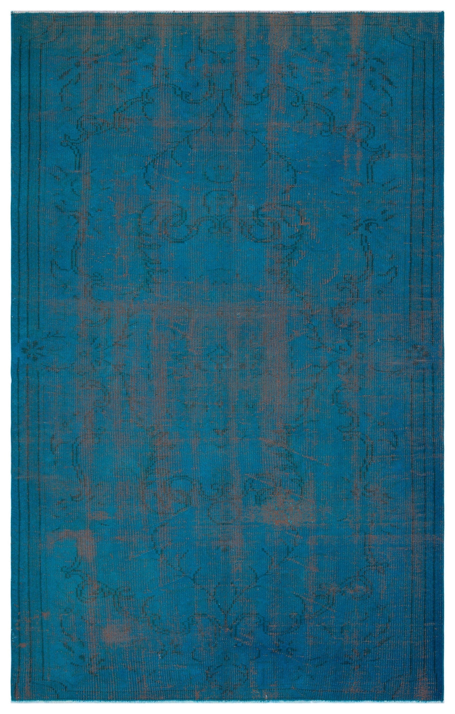 Atina Turquoise Vintage Wool Handmade Area Rug 5'2" x 9'0"