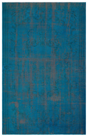 Atina Turquoise Vintage Wool Handmade Area Rug 5'2" x 9'0"