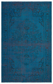 Atina Turquoise Vintage Wool Handmade Area Rug 4'11" x 8'1"