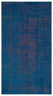 Atina Blue Vintage Wool Handmade Area Rug 4'8" x 8'5"