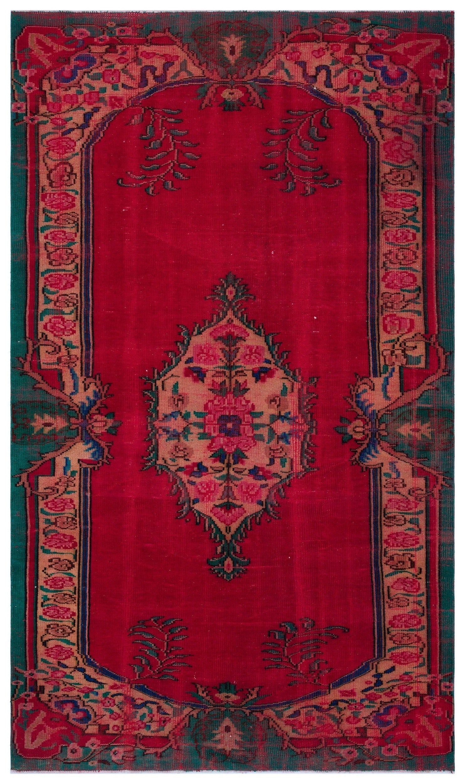 Atina Red Vintage Wool Handmade Area Rug 5'10" x 9'8"