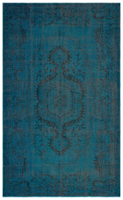 Atina Turquoise Vintage Wool Handmade Area Rug 6'1" x 9'9"