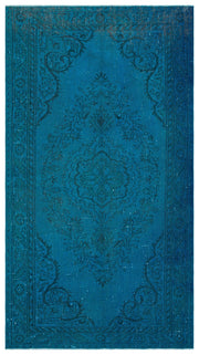 Atina Turquoise Vintage Wool Handmade Area Rug 4'8" x 8'10"